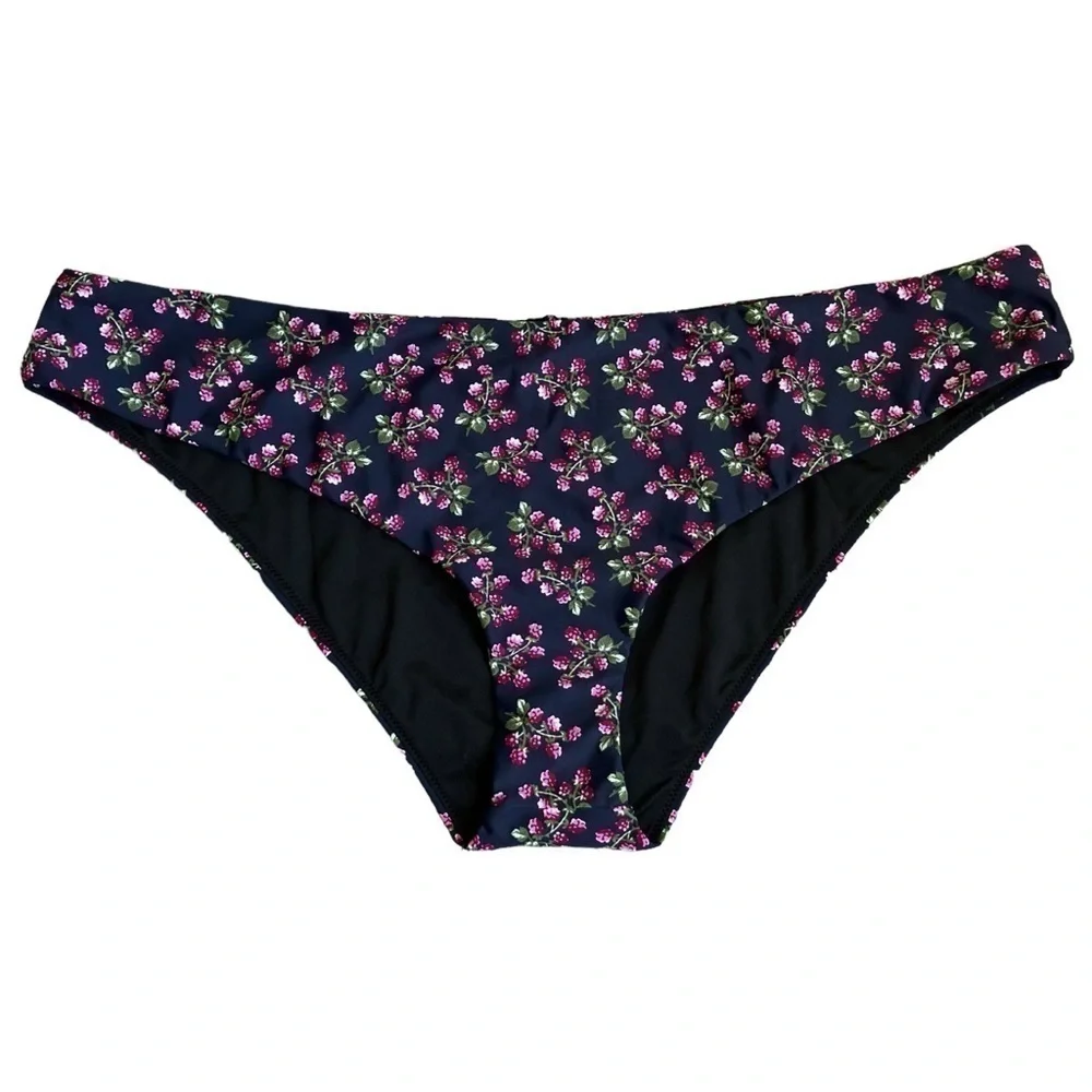 NWT J. Crew Hipster Bikini Bottom in Twilight Berry Navy with Pink Print Sz 2X